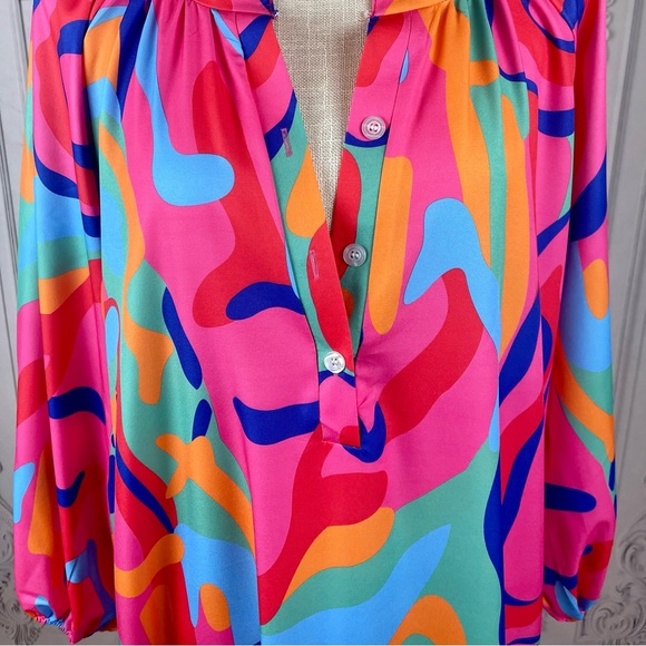 Colorful Oversized Maxi Dress Shirt - Picture 9 of 10